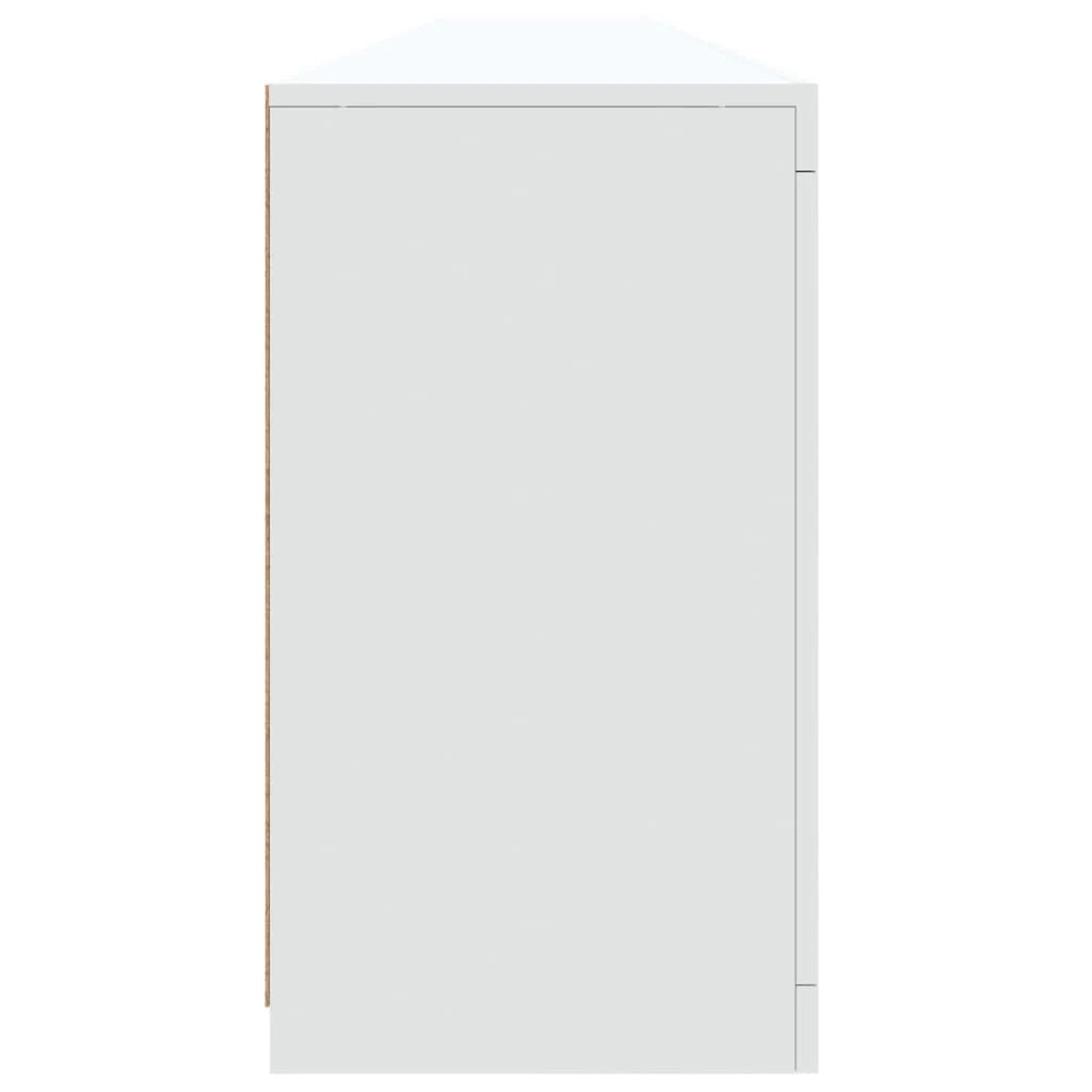 Buffet credenza cassettiera armadio mobile contenitore organizer per cucina soggiorno salotto con luci LED 283 x 37 x 67 cm bianco 02_0029846