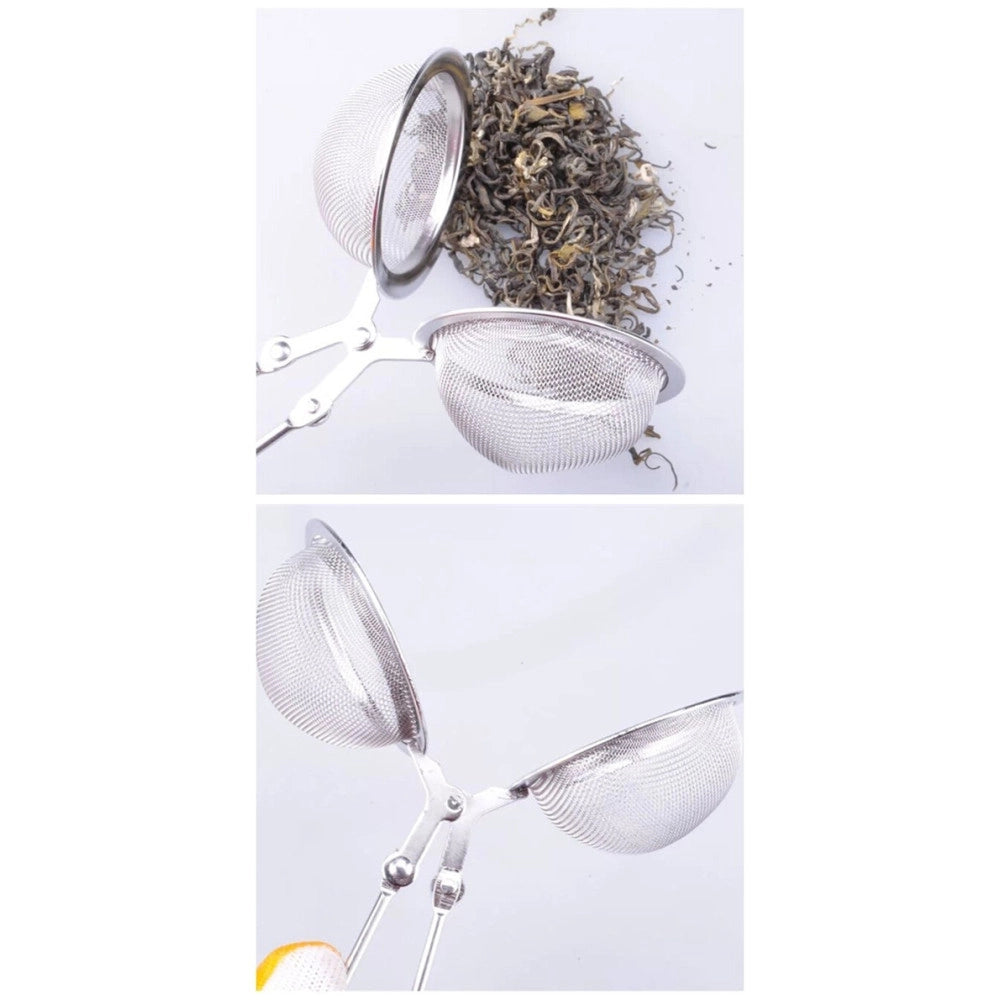 Trade Shop - Infusore Per Te' The Tisana A Sfera Con Pinza Professionale In Acciaio Tisaniera -