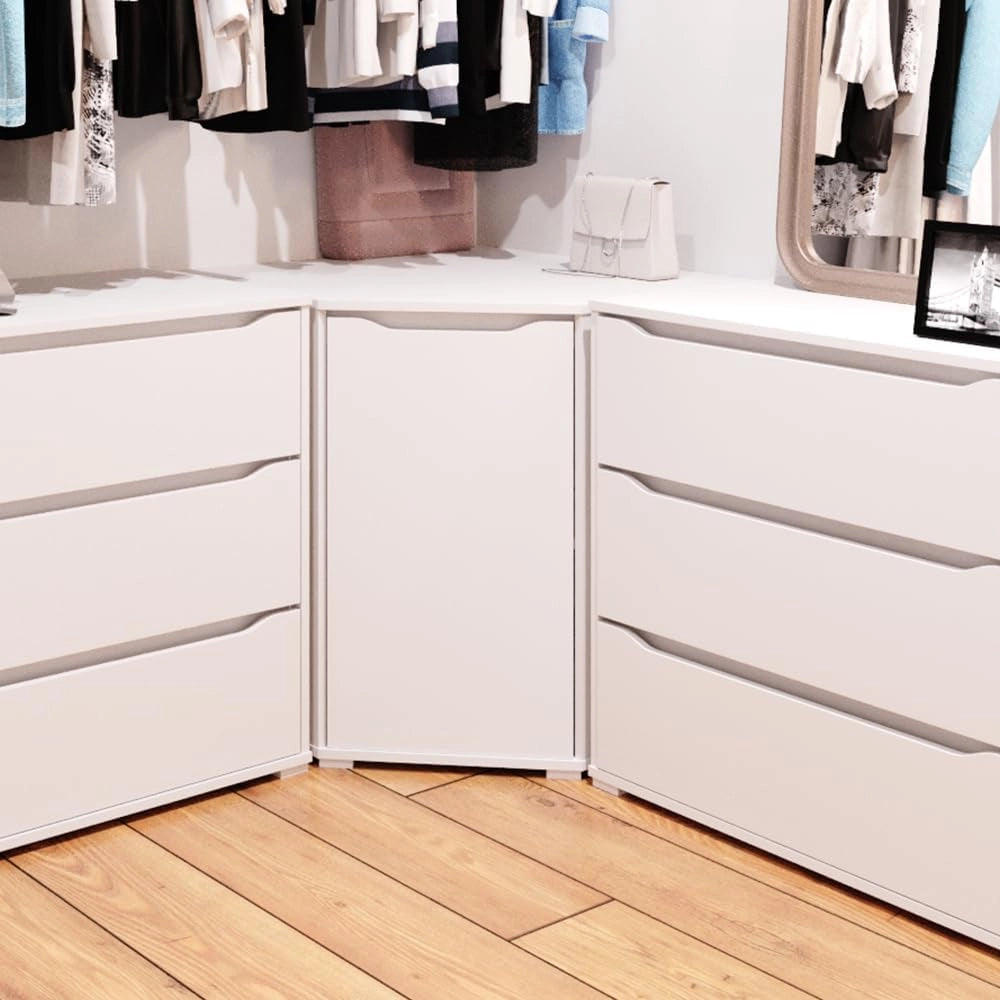 Credenza Ruben, Bianco, 78 x 76.6 cm, adatto per la conservazione di abbigliamento e tessuti