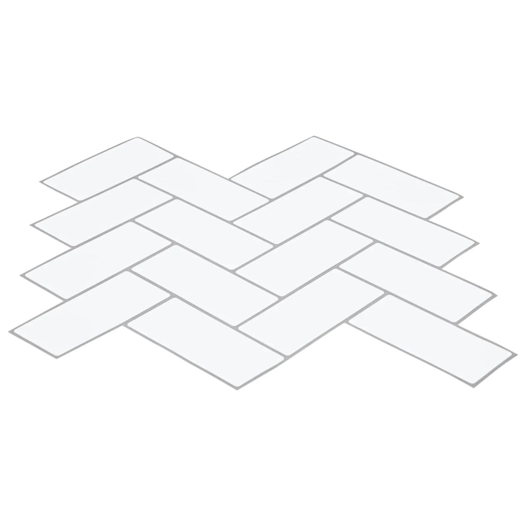 Piastrella a Spina di Pesce 50 pcs Bianco e Grigio 30 x 30 cm 42046182