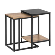 Set di 2 tavolini,Tavolino da Divano, Impilabili, Tavolino d'appoggio, FBT99-F