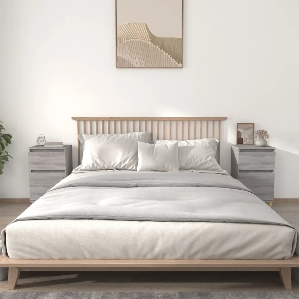 Set di 2 Comodini | Armadio da Notte | Mobiletto da notte Grigio Sonoma 40x35x70 cm