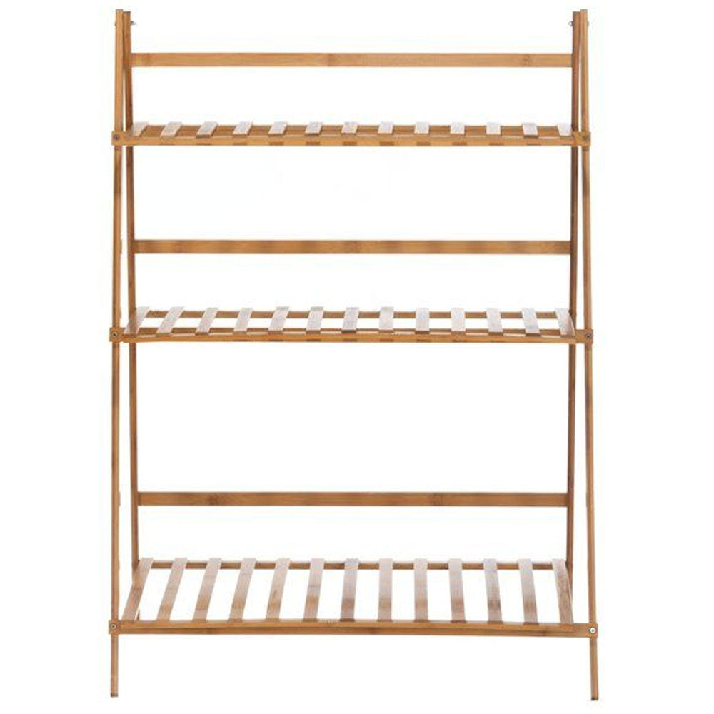 Fioriera Bambu Scaffale Espositore Pieghevole 3 Livelli Per Piante 70x40x97 cm