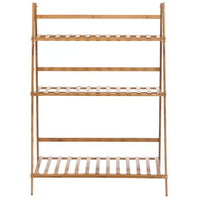 Fioriera Bambu Scaffale Espositore Pieghevole 3 Livelli Per Piante 70x40x97 cm