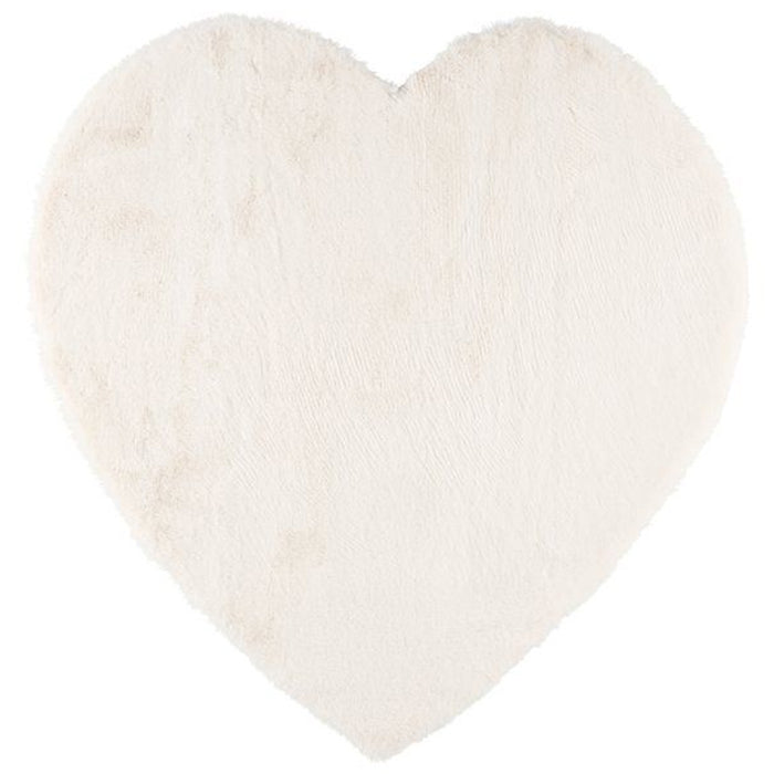 Tappeto per Interni a Forma di Cuore 80x80 cm Tappetino Bianco da Cameretta