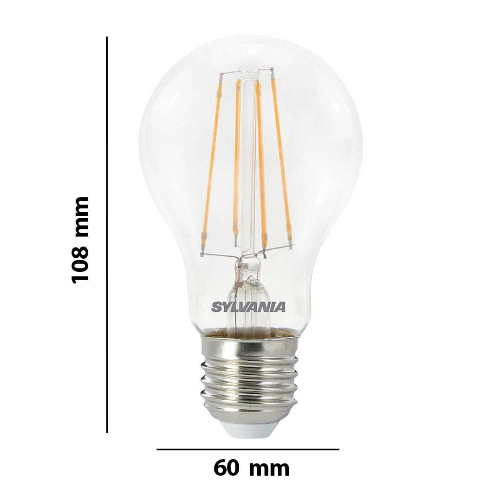 Lampadina LED a Filamento 7W 806lm Attacco E27 Forma GLS Dimmerabile V5 Trasparente Sylvania