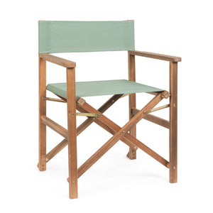 Sedia da Regista Pieghevole in Legno Colorata per Esterno Giardino Noemi Colore: Verde Salvia
