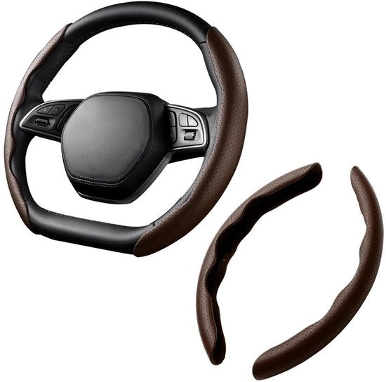 Cuscino Antislip per Sterzo in Fibra di Carbonio - Copertura per Sterzo Universale - Accessori Interni Auto - Diametro 38 cm - Comodo e di Stile