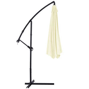 Ombrellone Giardino Decentrato 3x3 Mt Beige Palo Alluminio Gazebo Piscina