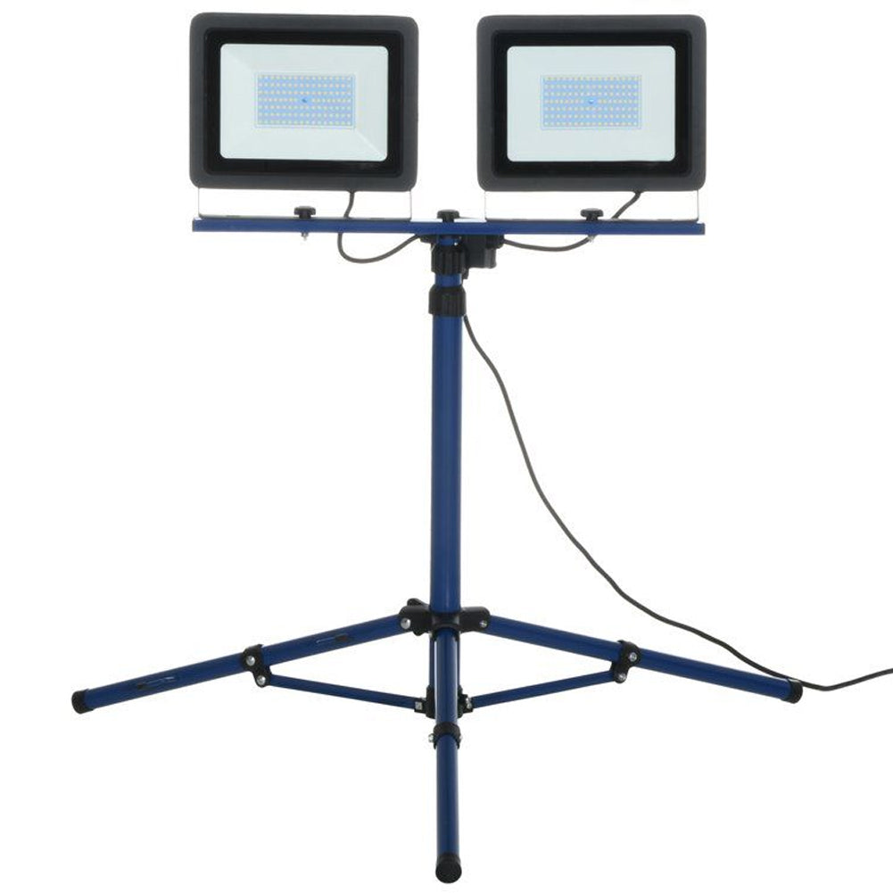 2 x Set 100 W Fari a Led Sostegno Treppiedi Pieghevole Regolabile 4000K Cavo 3m