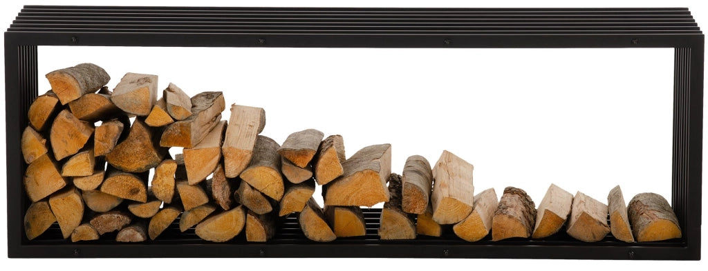 Portalegna IRVING in metallo nero opaco 40x50x150 cm