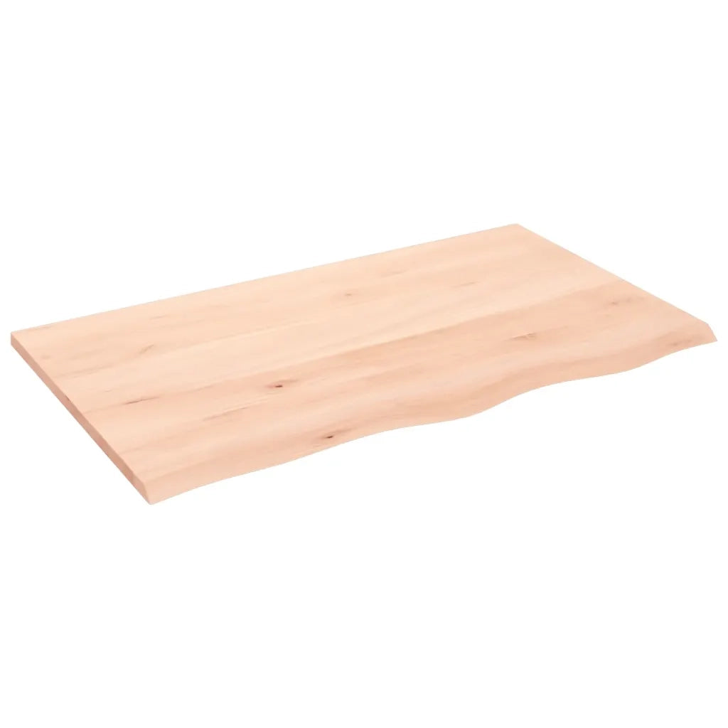 Piano per Tavolo 100x60x2 cm in Rovere Massello Non Trattato 3156305