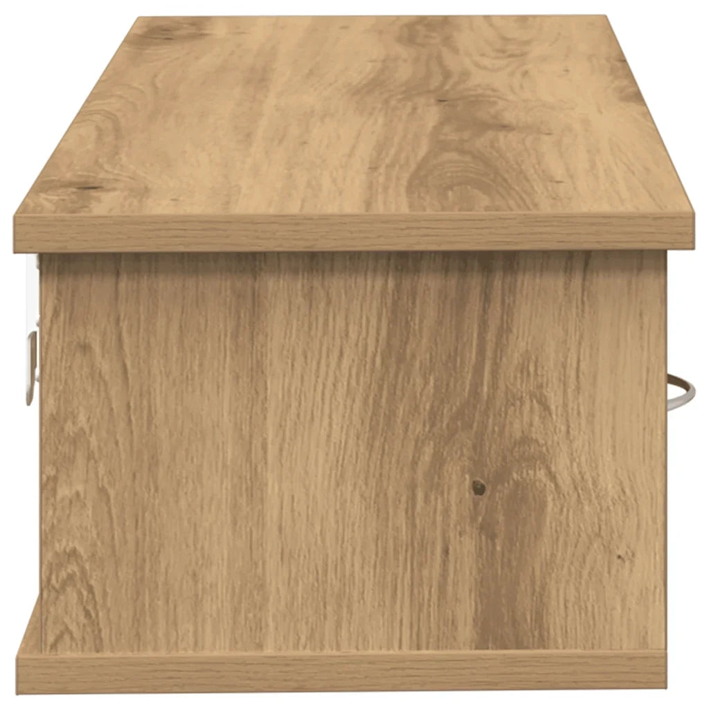 Mobiletto a parete pratico con cassetti 88 x 26 x 18 cm design elegante in rovere ingegnerizzato realizzato artigianalmente 02_0050691
