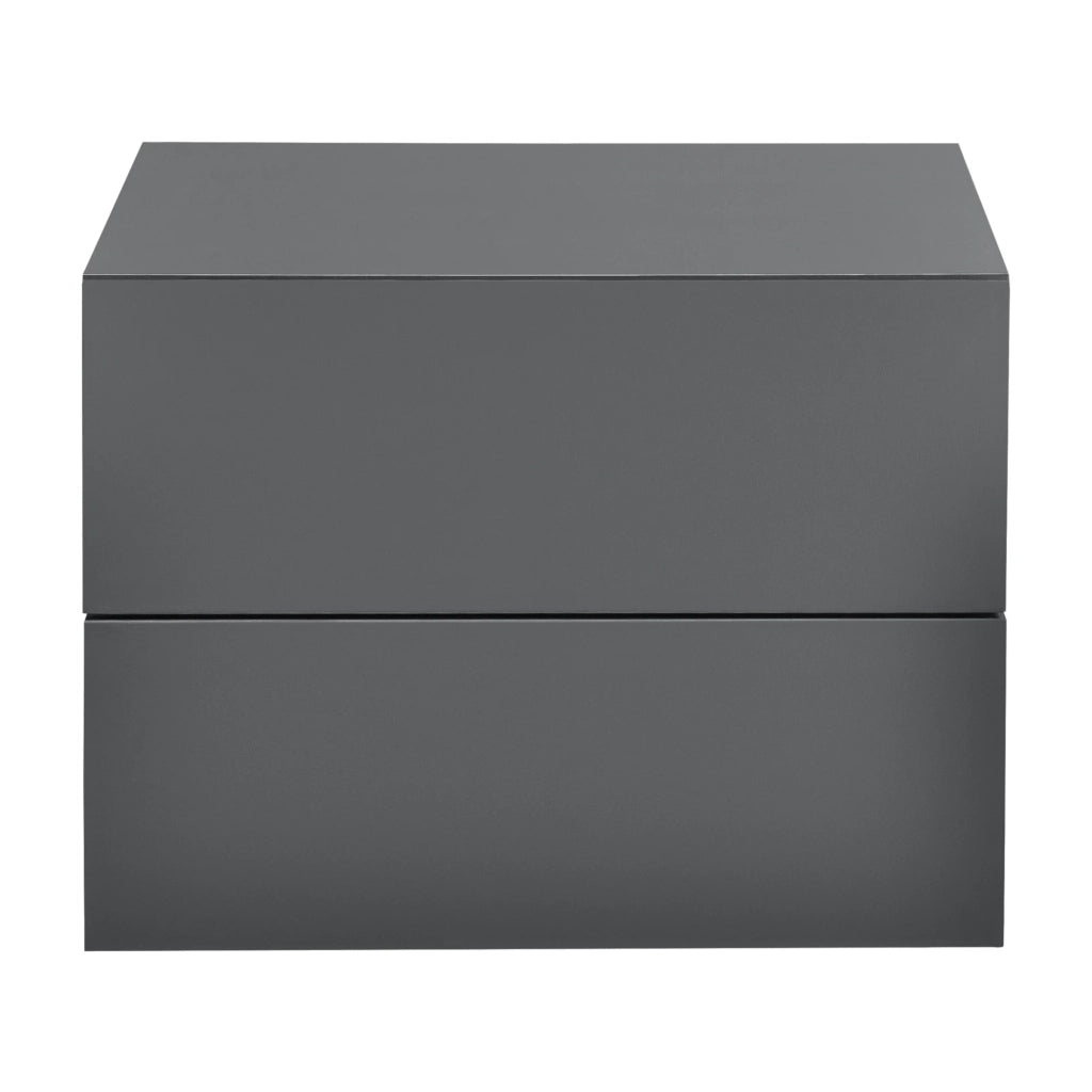 Comodino da parete con 2 cassetti 40 cm grigio scuro 03_0000823