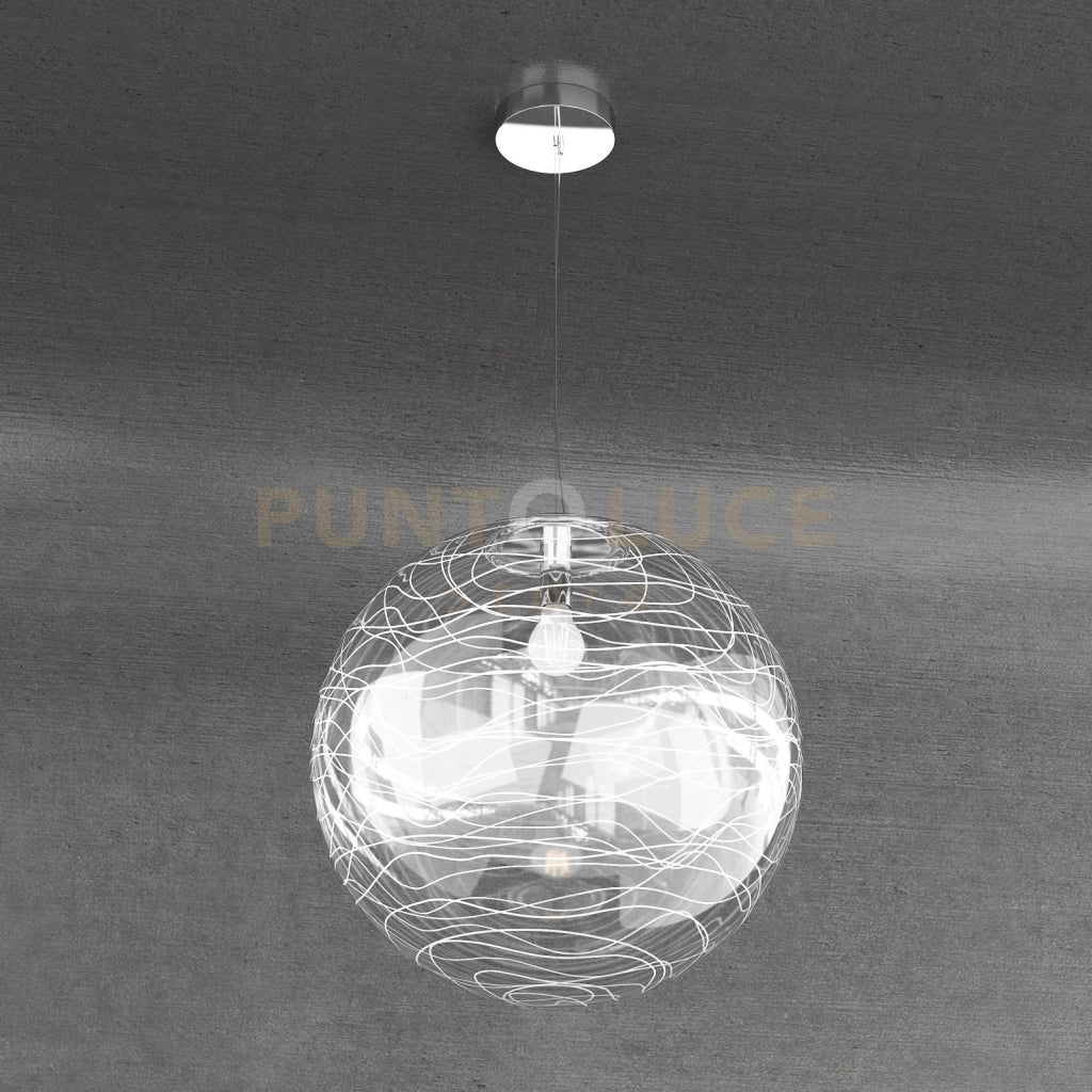 MOON SOSPENSIONE 1 LUCE D.40 CM. VETRO BIANCO 1117-S40-BI