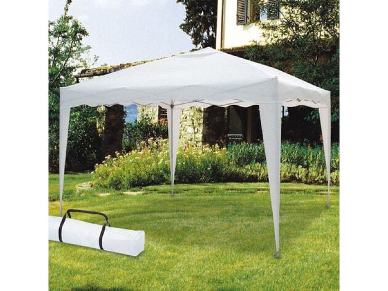 Gazebo pieghevole per esterno Camel bianco 3x3 struttura in acciaio