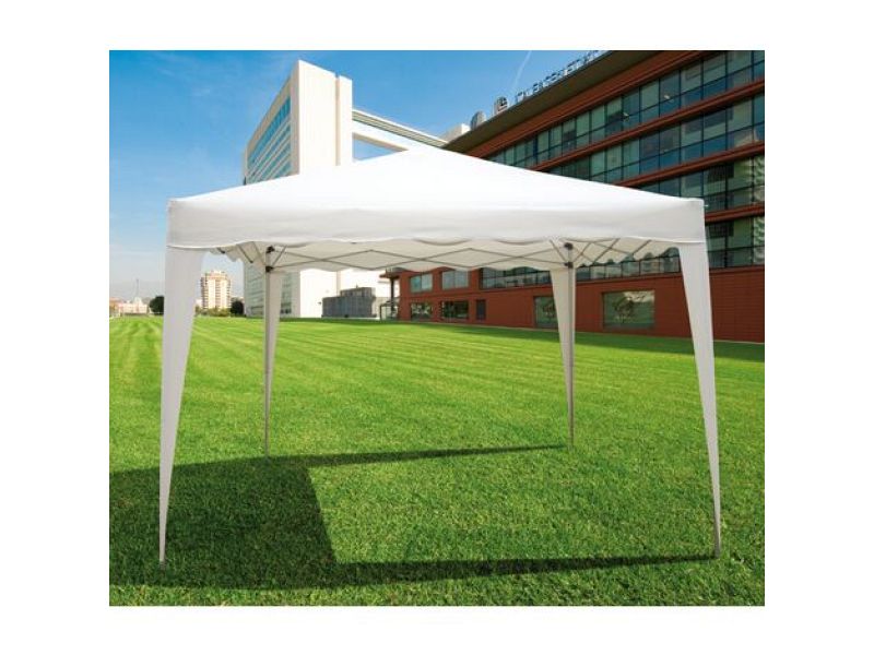 Gazebo pieghevole per esterno Camel bianco 3x3 struttura in acciaio