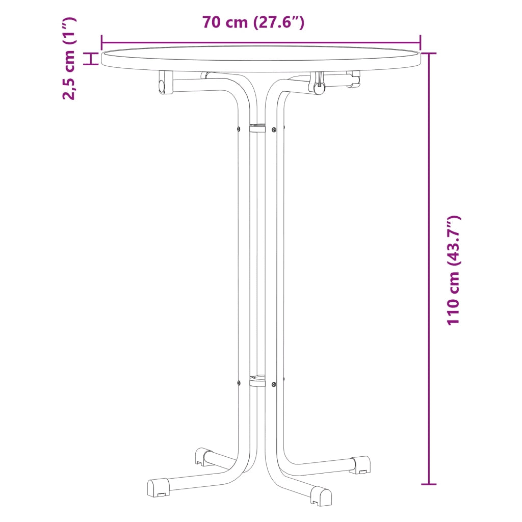 Tavolo da Pranzo Nero Ã˜70x110 cm Legno Multistrato e Acciaio