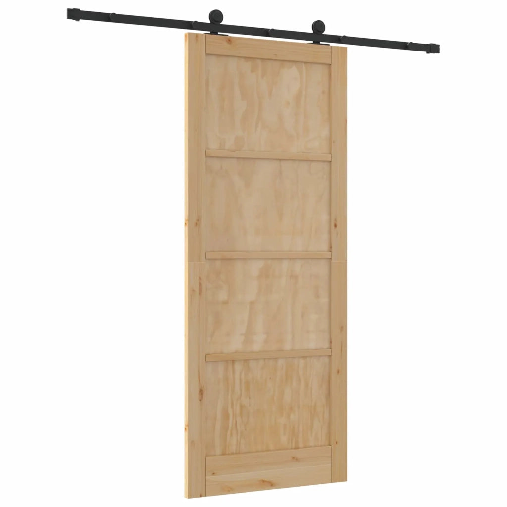 Porta scorrevole Naturale e Nero 86 x 211 cm