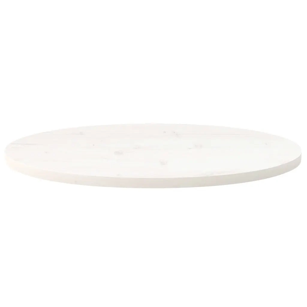 Piano Tavolo | Superficie Tavolo | Piano Scrivania Bianco 70x35x2,5cm in Legno Massello di Pino Ovale
