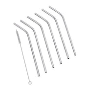 Set 6 Cannucce Riutilizzabili Bibita Cocktail in Acciaio Inox Spazzolino Pulizia