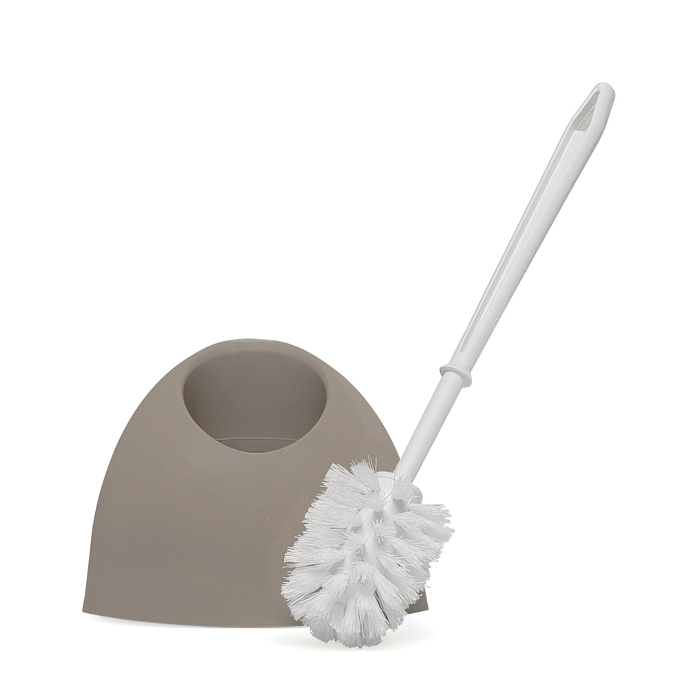 Portascopino wc angolare in Plastica tortora da appoggio
