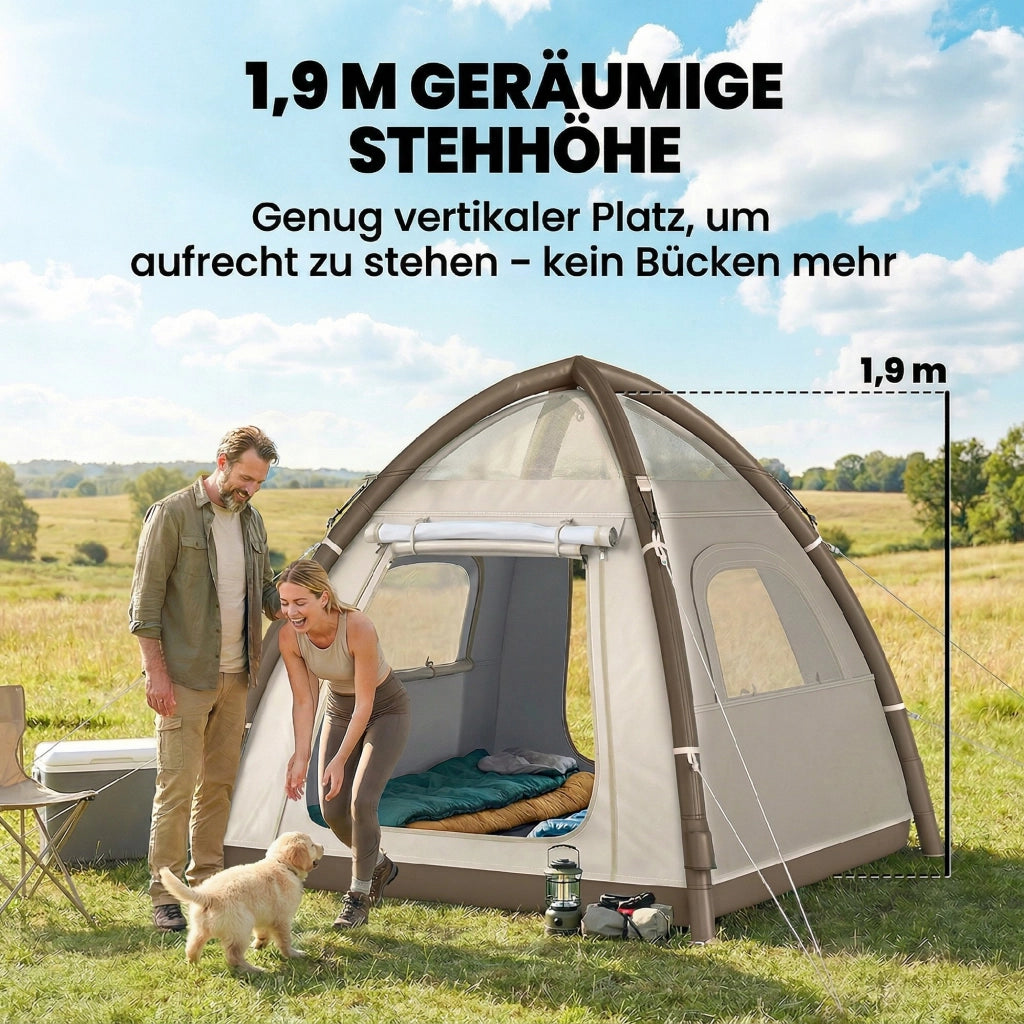 Tenda Gonfiabile 3 Persone ¨C zephmum ¨C 3 posti, verde, con pompa