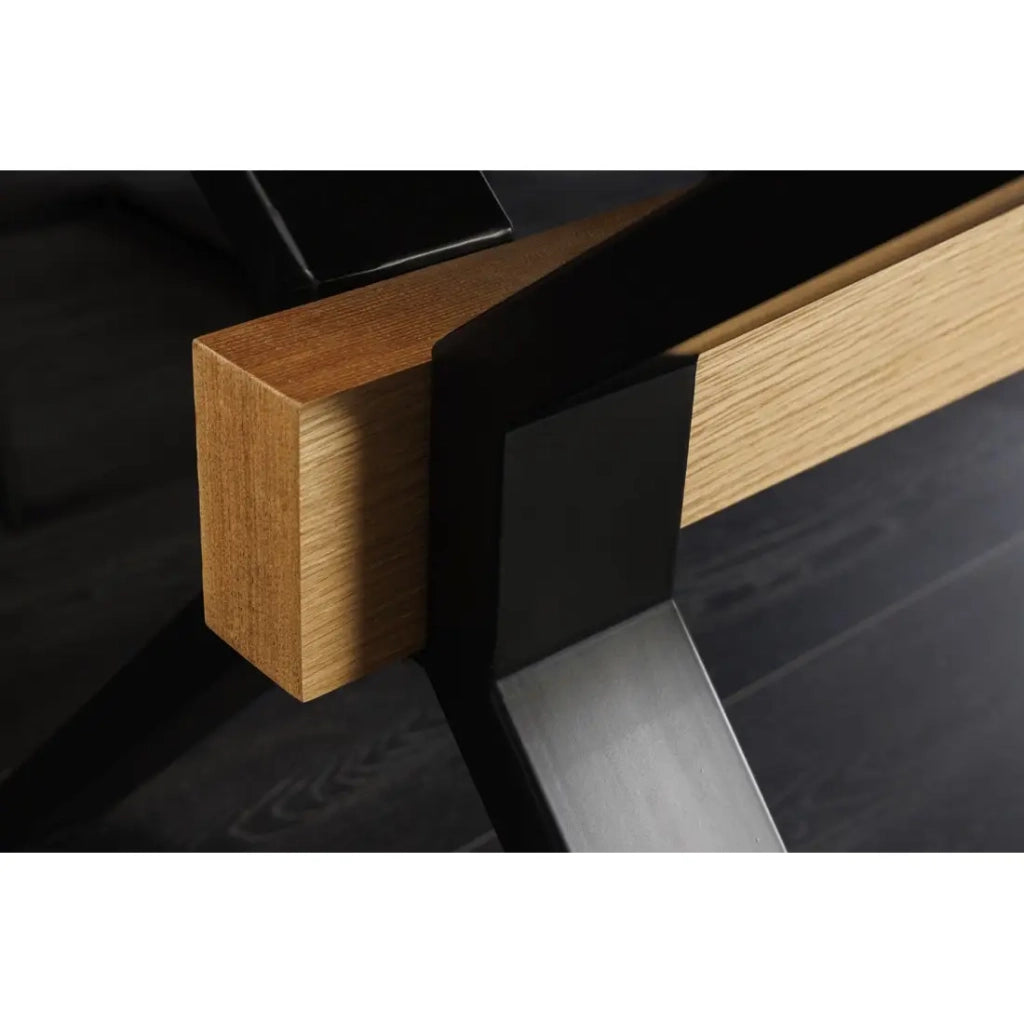 Tavolo da pranzo RADIAM – MDF impiallacciato quercia e metallo – 180-300 cm – Estensibile
