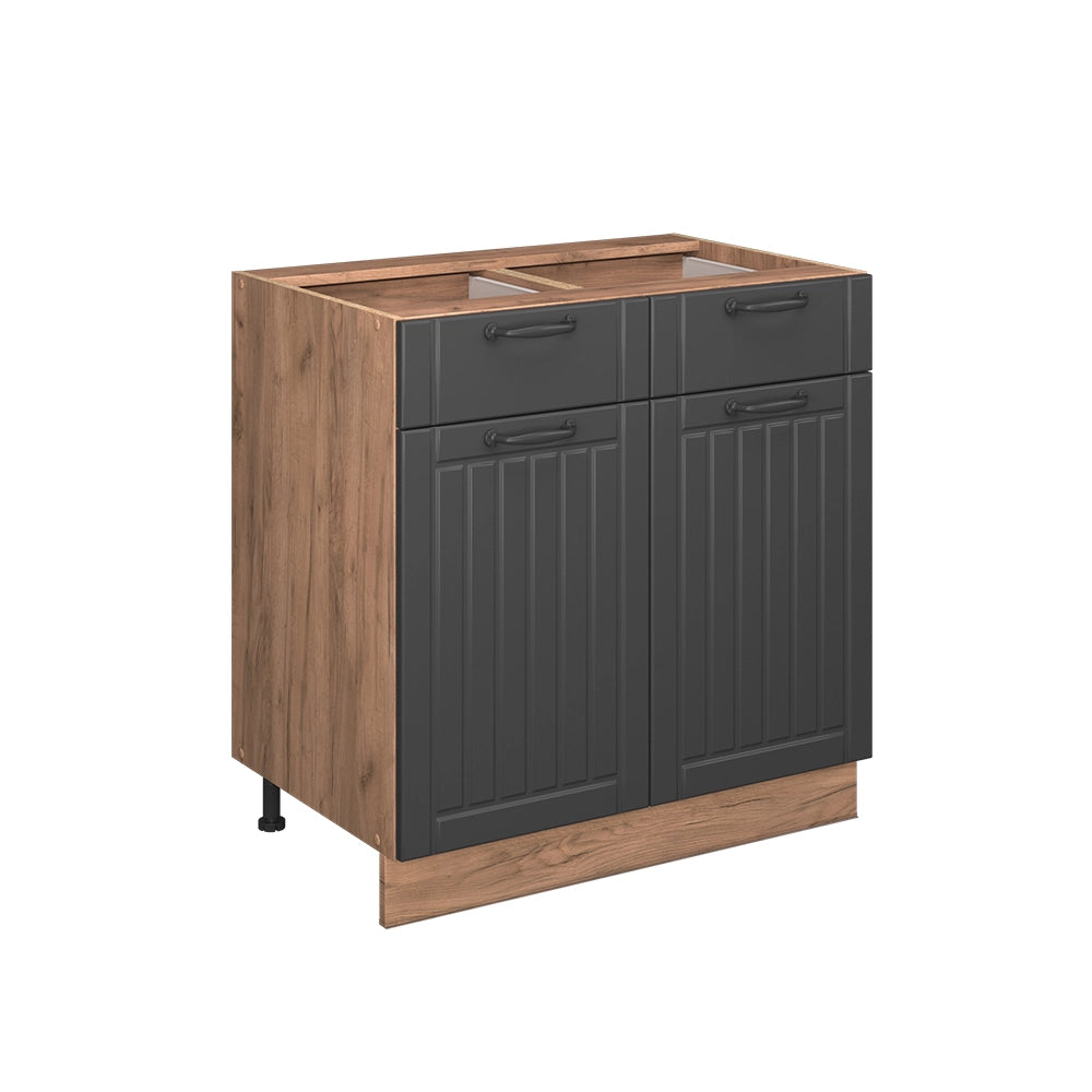 Vicco Mobiletto base per cucina Grigio scuro 80 cm senza piano di lavoro