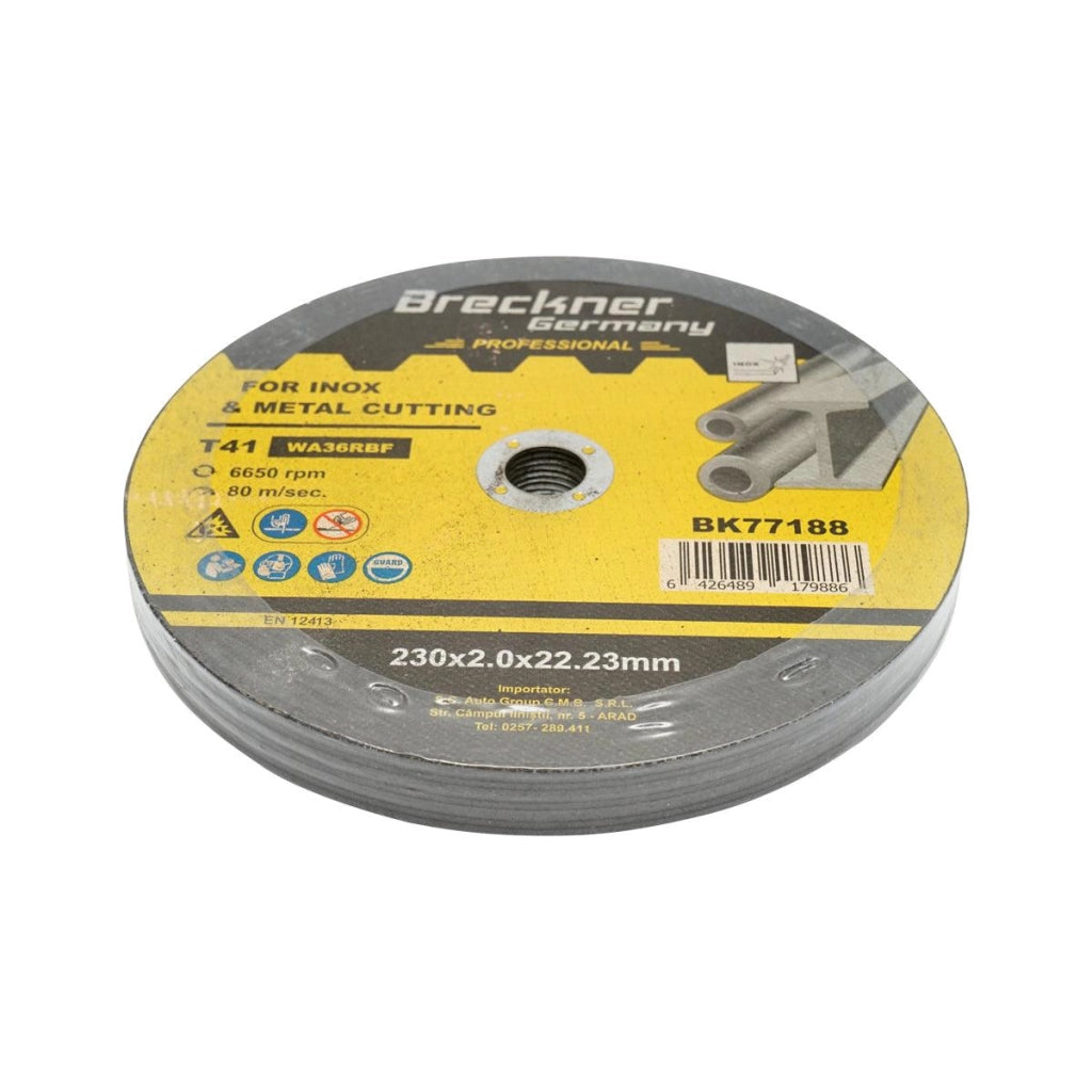 10 Dischi da Taglio T41 230x2.0x22mm Acciaio INOX Ferro Metallo Disco Flessibili per Smerigliatrice Angolare Mola Taglio Breckner Germany