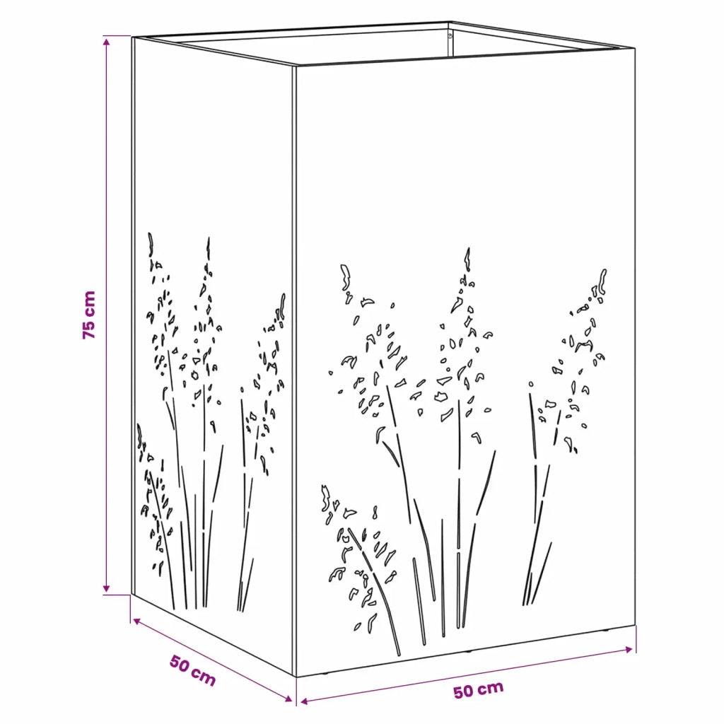 Vaso da giardino Antracite 50 x 50 x 75 cm 8005768