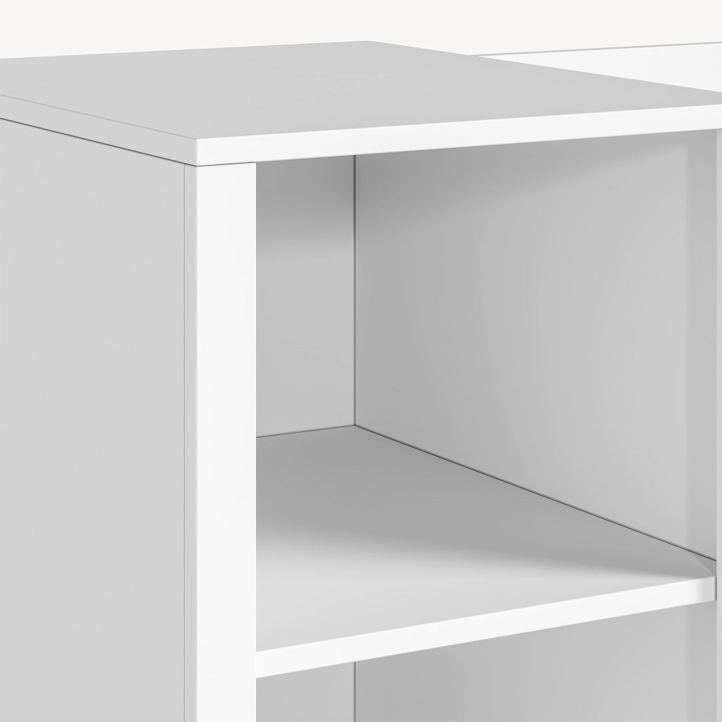 Scaffale per Cameretta Høylandet con Panca Scomparti e Scatole 76 x 112 x 40 cm - Bianco / Verde Menta [en.casa]