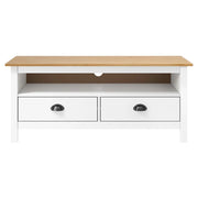Mobile Porta TV Hill Bianco 110x40x47 cm in Legno di Pino 288926