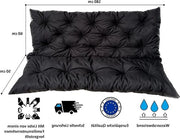 Palletcassa per esterno - Cuscino per giardino - Cuscino lounge per esterno - Sedile esterno - Materiale impermeabile - 180 x 110 cm - Nero