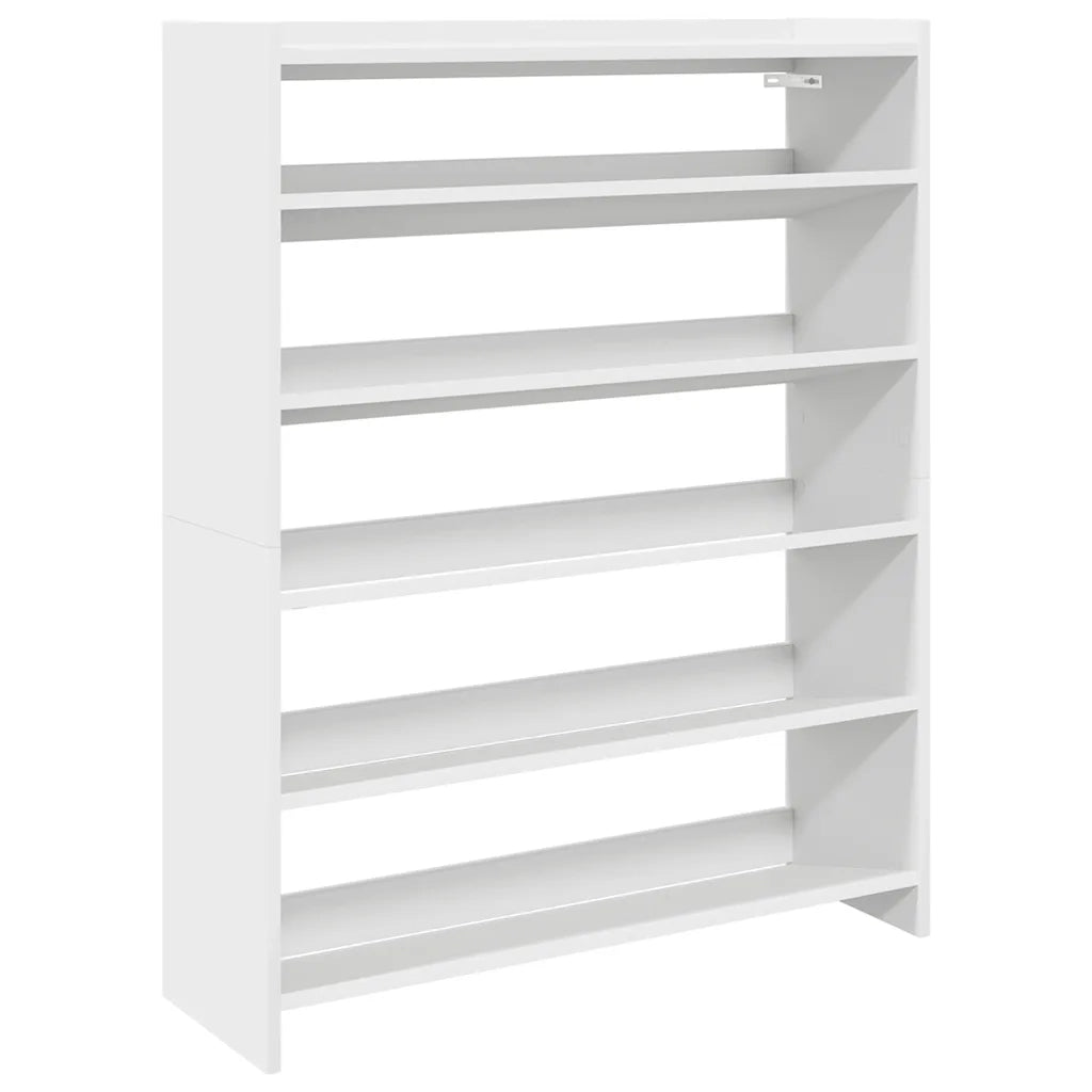 Scarpiera Bianca 80x25x100 cm in Legno Multistrato 859896