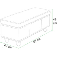 Cassapanca Contenitore Ecopelle Divano Panca Pouf Contenitore 80x40x43 cm Grigio