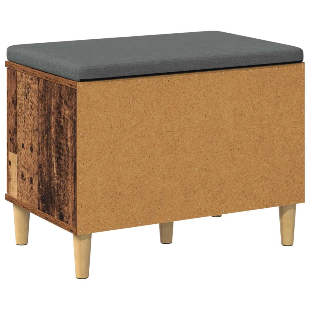 Panca per ingresso con cuscino Legno vecchio 60 x 38 x 46 cm 891526