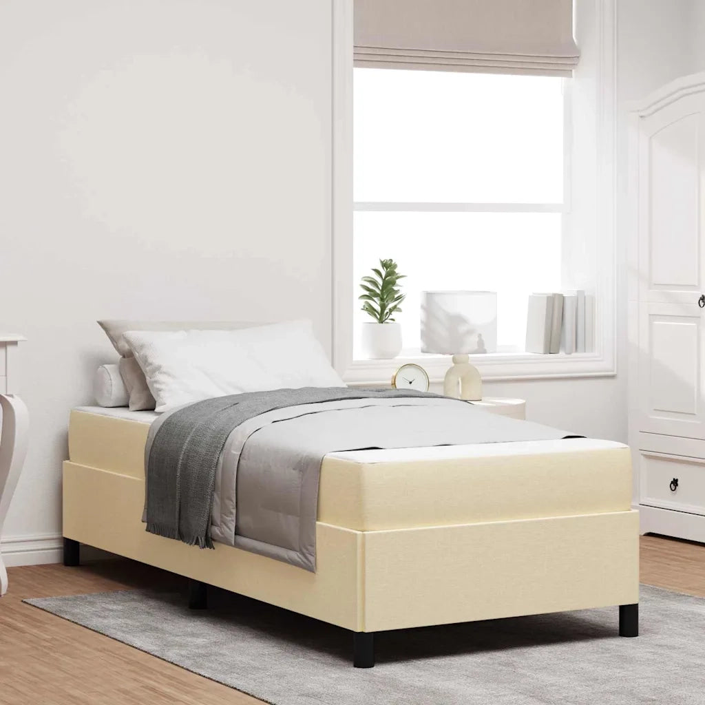 Letto a molle Crema 100 x 200 cm Tessuto