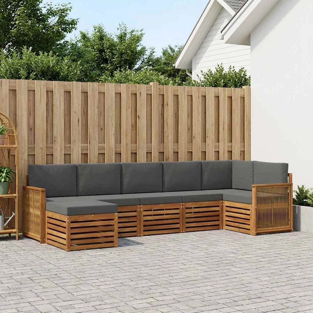 Set di divani da esterno 6 pz Naturale e Antracite 3384628