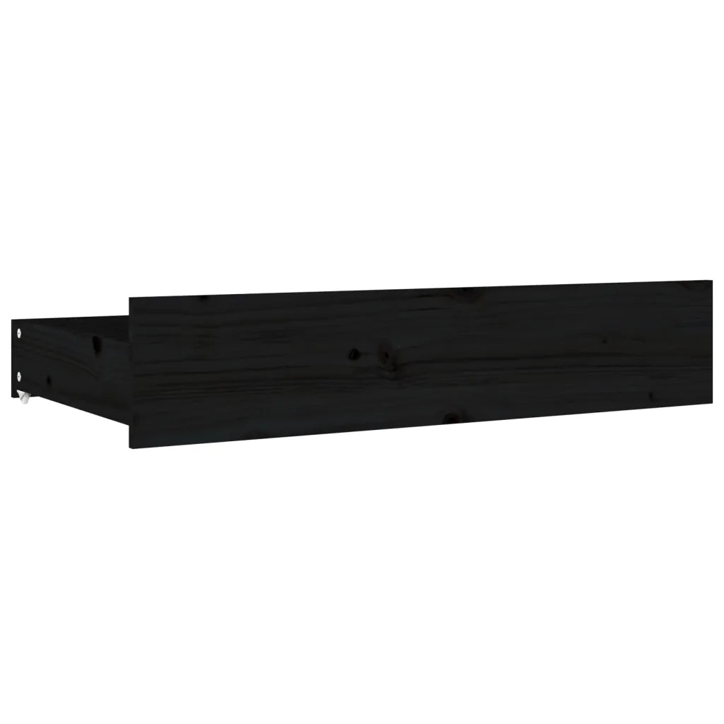 Cassettoni da Letto 4 pz in Legno Massello di Pino Nero