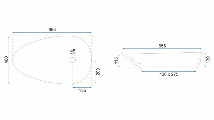 Lavabo Da Appoggio Rea Greta 65