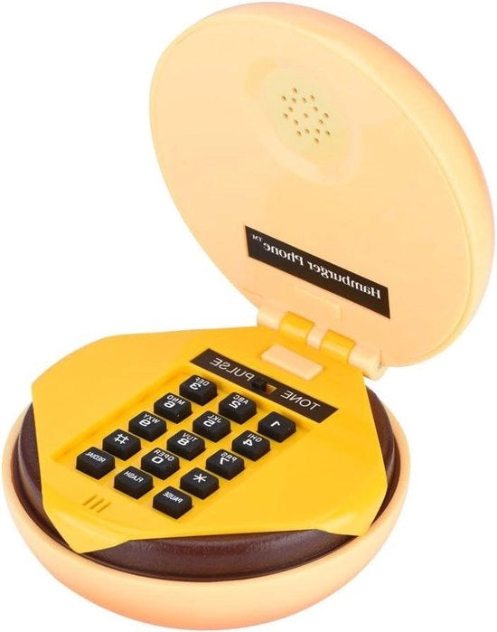 Telefono per ufficio e casa - Design hamburger - Riproduzione numeri e funzione vocale divertente.