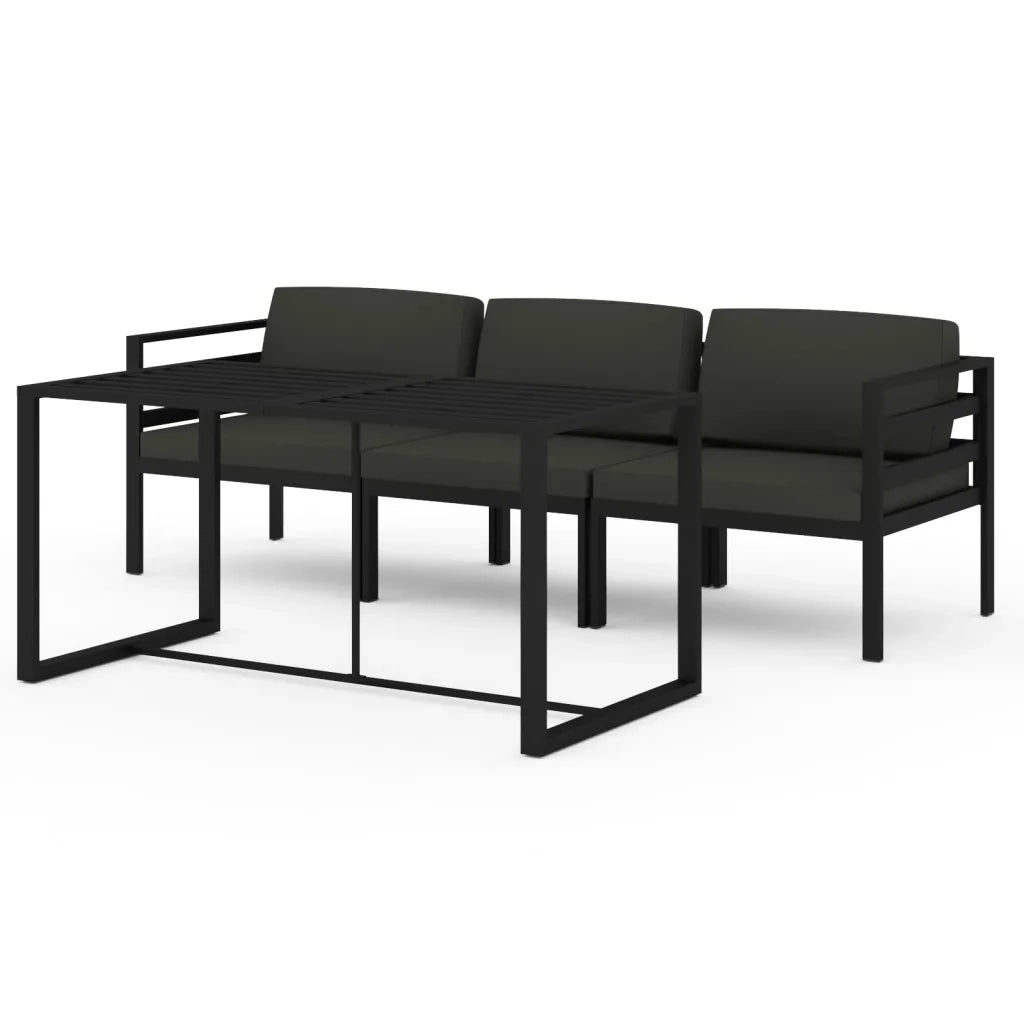 Set Divani da Giardino 4 pz con Cuscini in Alluminio Antracite 3115917