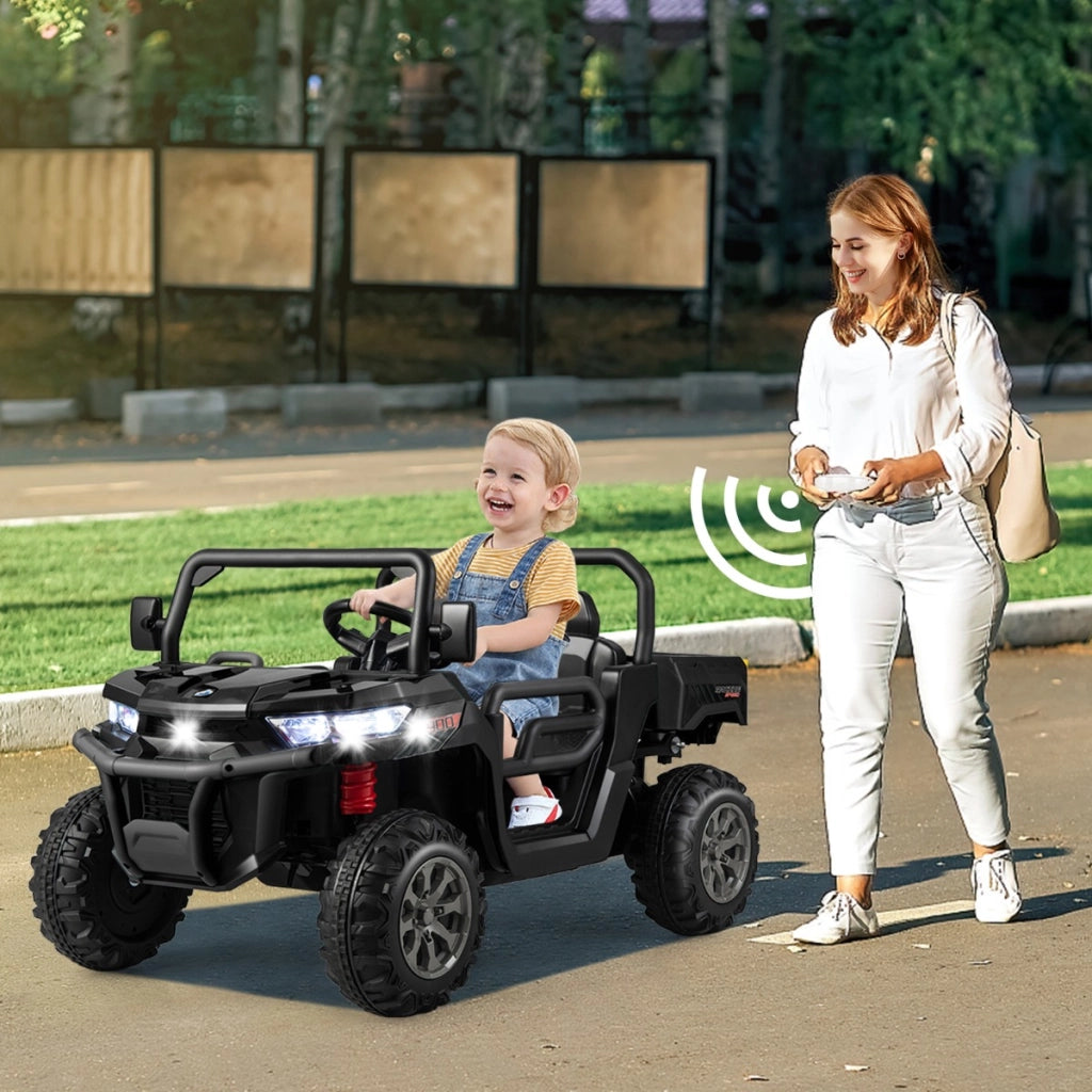 Trattore elettrico giocattolo con letto di scarico 2.4G telecomando, Trattore giocattolo per bambini Nero-Macchinine giocattoli