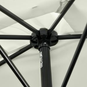 Mezzo Ombrellone da Giardino 230x130x249 cm in Metallo e Poliestere Crema