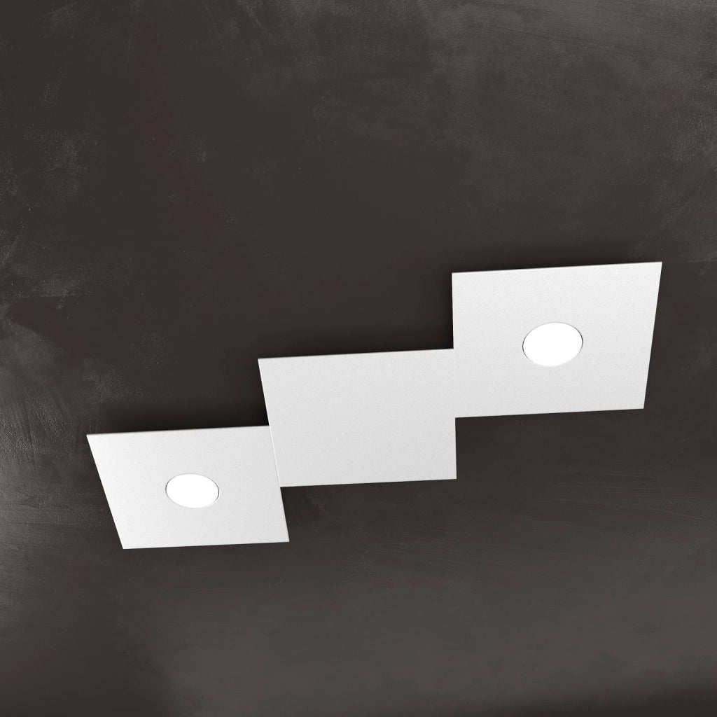 ECCENTRIC APPLIQUE-PLAFONIERA 2 LUCI + 1 DECORATIVO GRIGIO 1156-2L1D-GR