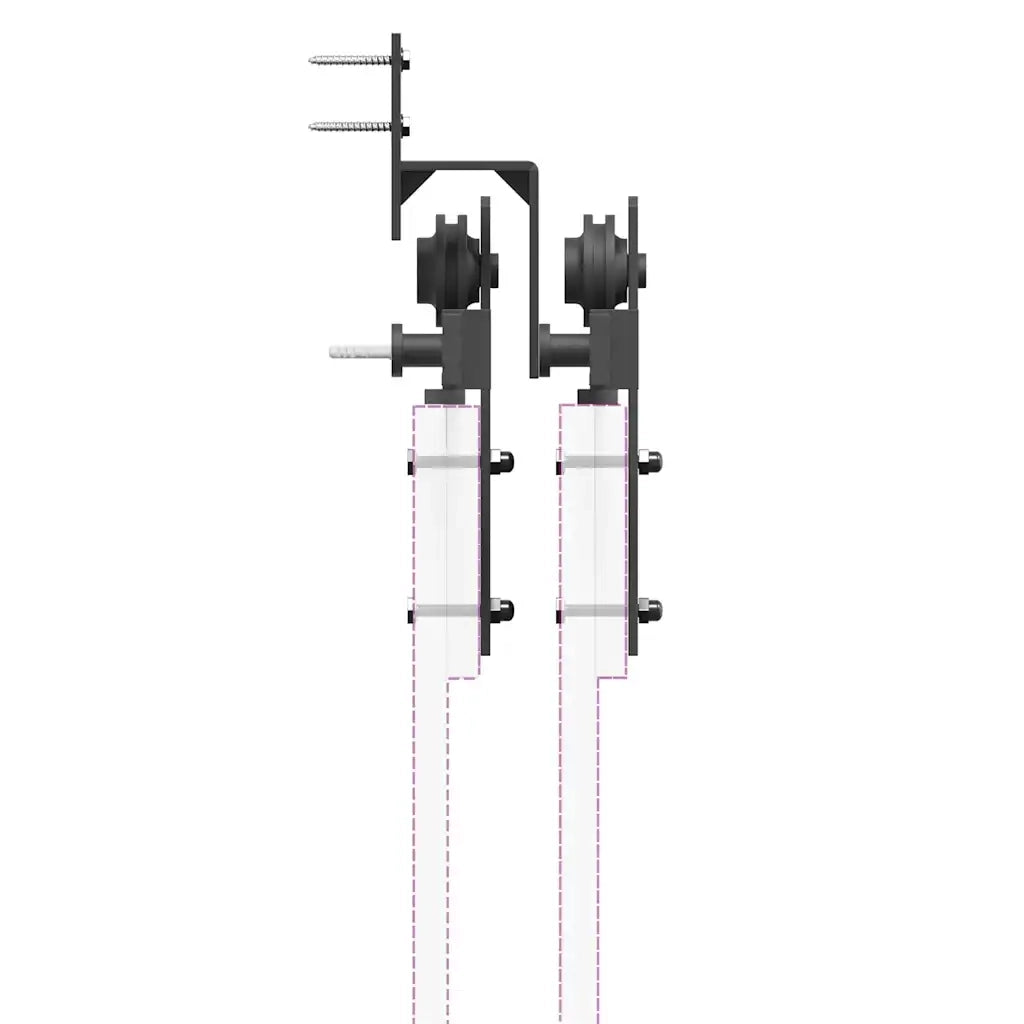 Kit di Binari per Porte Scorrevoli 152,5 cm Acciaio Nero CFW9775239