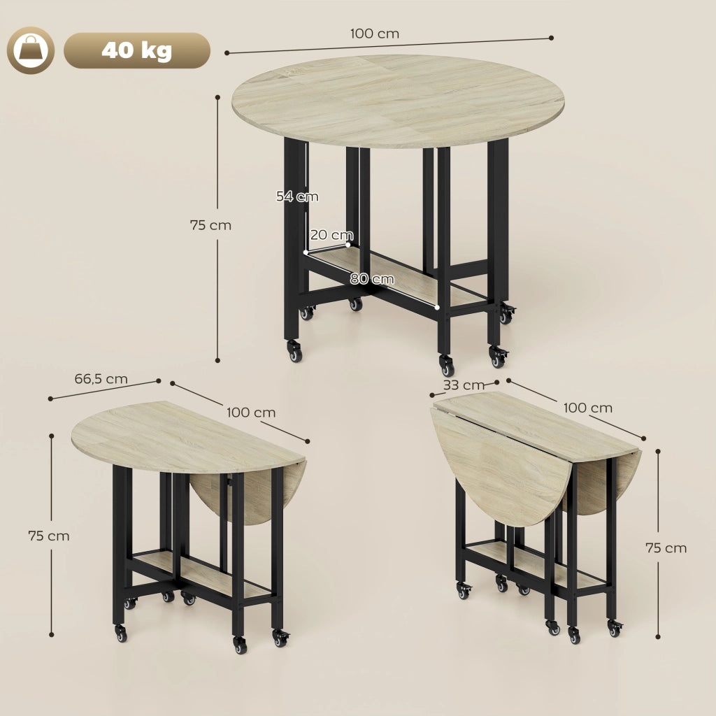 Tavolo Pieghevole ¨C zephmum ¨C Legno Naturale 80x80x75 cm
