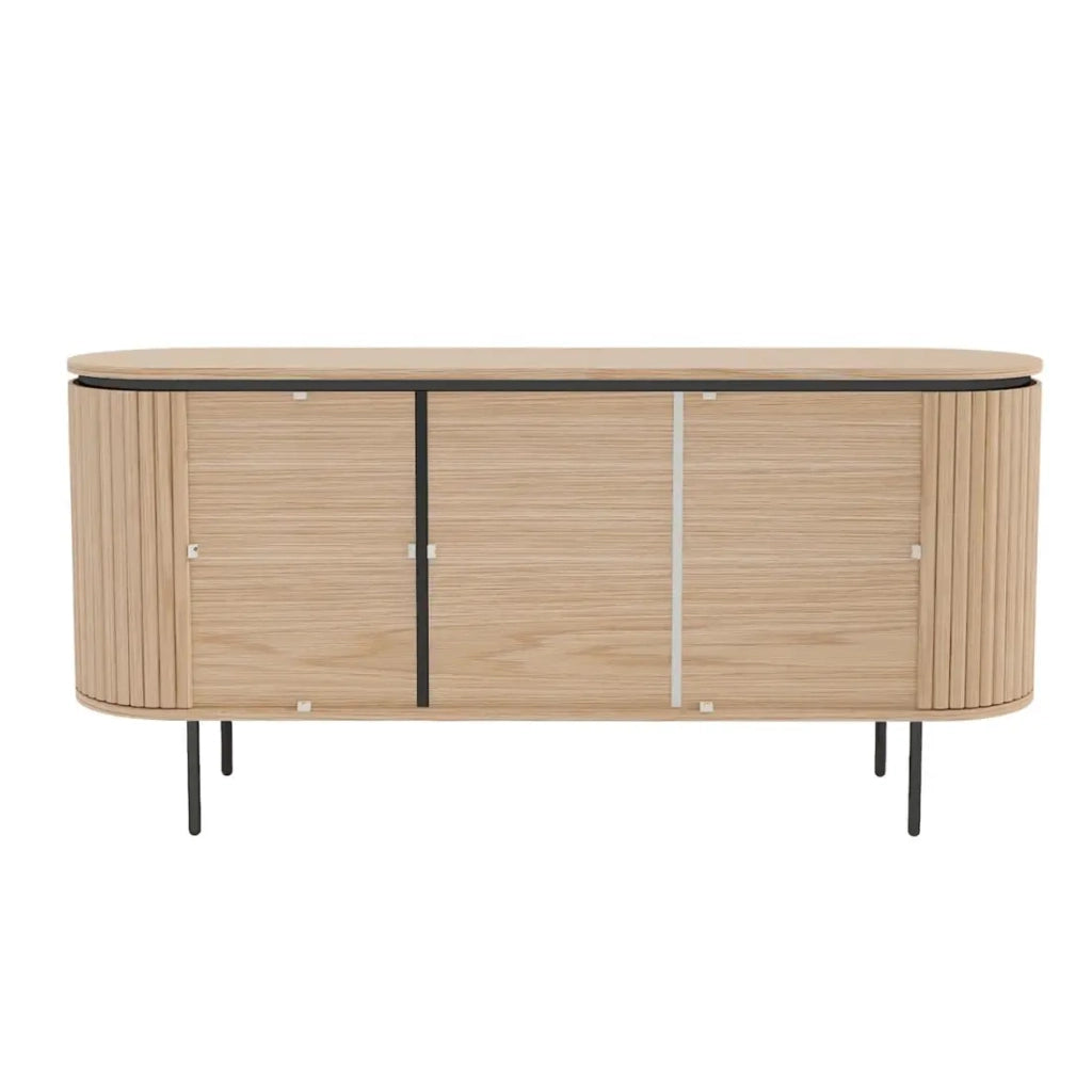 Buffet 160 cm 3 porte rovere chiaro e nero – Collezione SÖREN