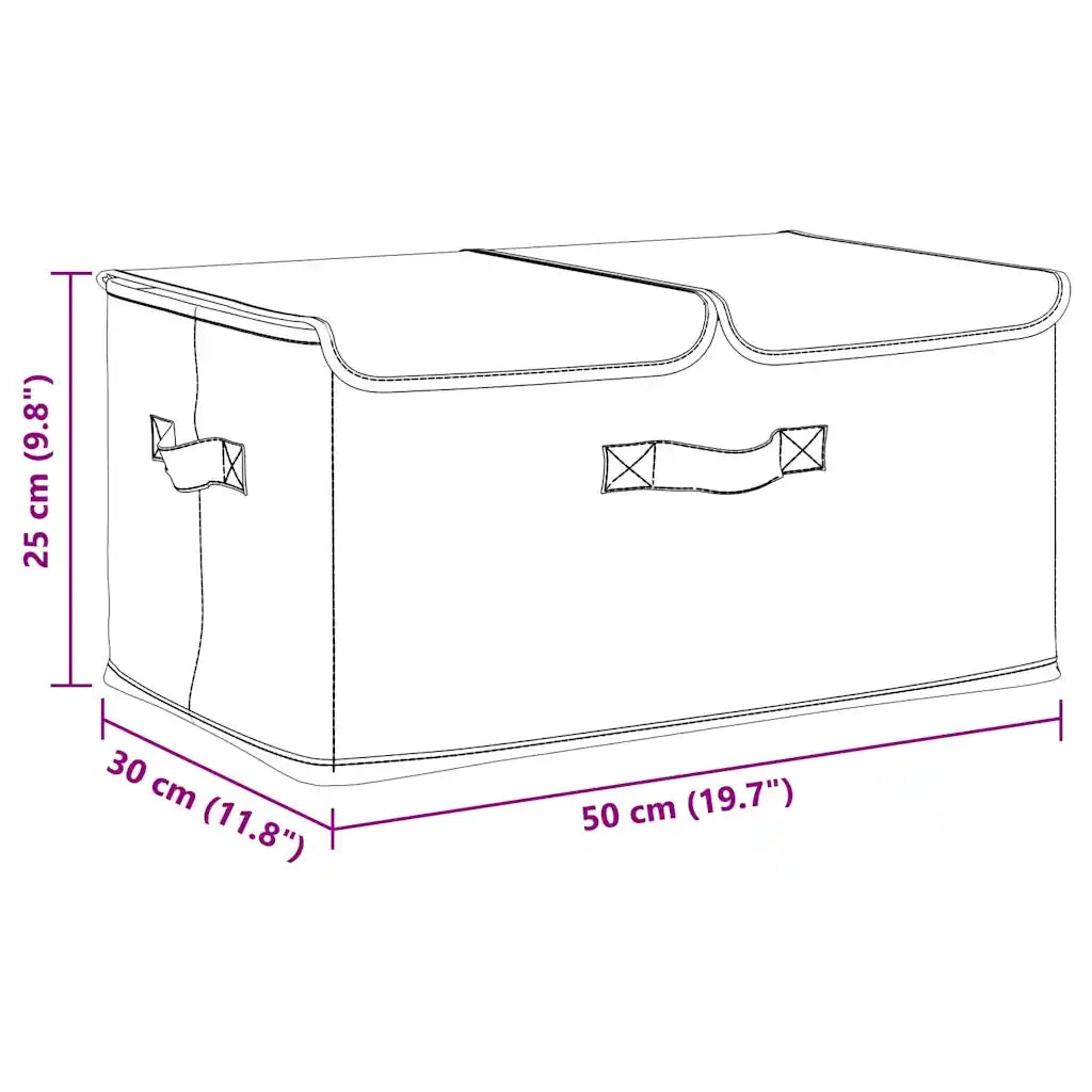 Scatole Portaoggetti 2 pz in Tessuto 50x30x25 cm Crema cod mxl 54460